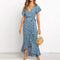 Robe Longue Fleurie Bleue | Dame Fleur