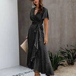 Robe Longue Fleurie Cache Coeur - Vignette | Dame Fleur