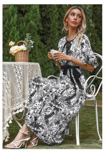 Robe Longue Fleurie Ceinturée - Vignette | Dame Fleur