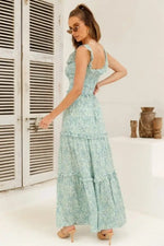 Robe Longue Fleurie Col Bateau - Vignette | Dame Fleur