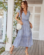 Robe Longue Fleurie en Mousseline pour Femme - Vignette | Dame Fleur