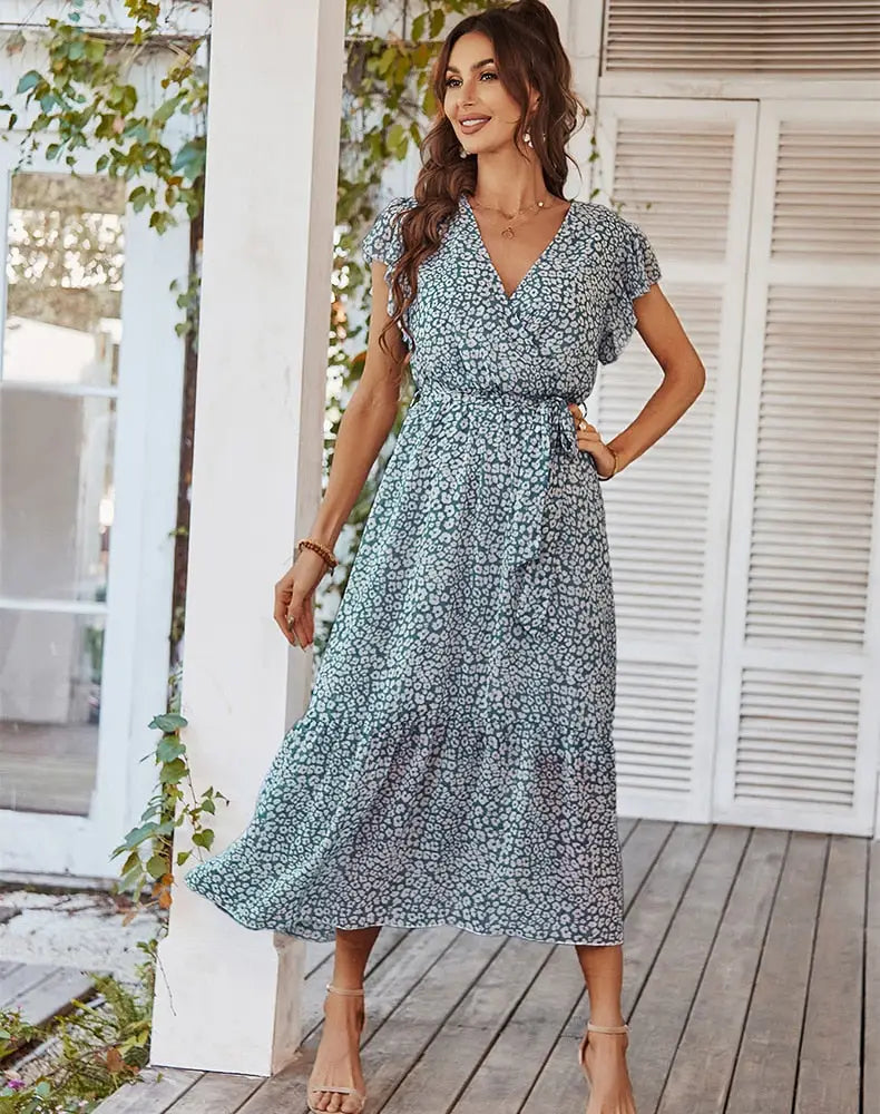 Robe Longue Fleurie en Mousseline pour Femme | Dame Fleur