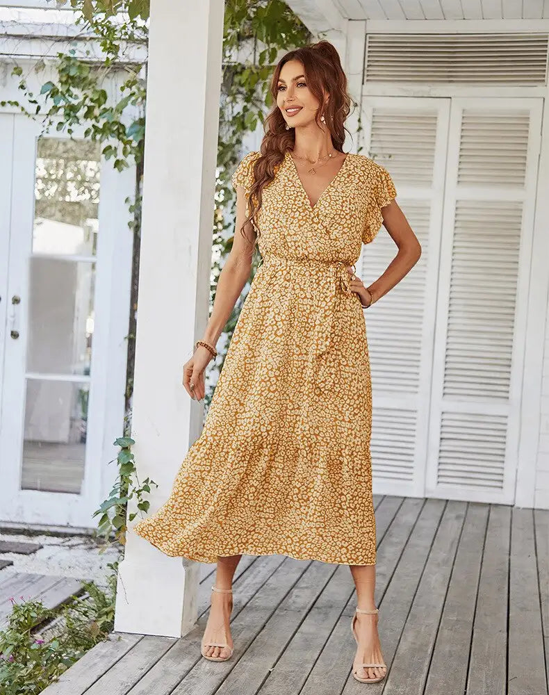 Robe Longue Fleurie en Mousseline pour Femme | Dame Fleur