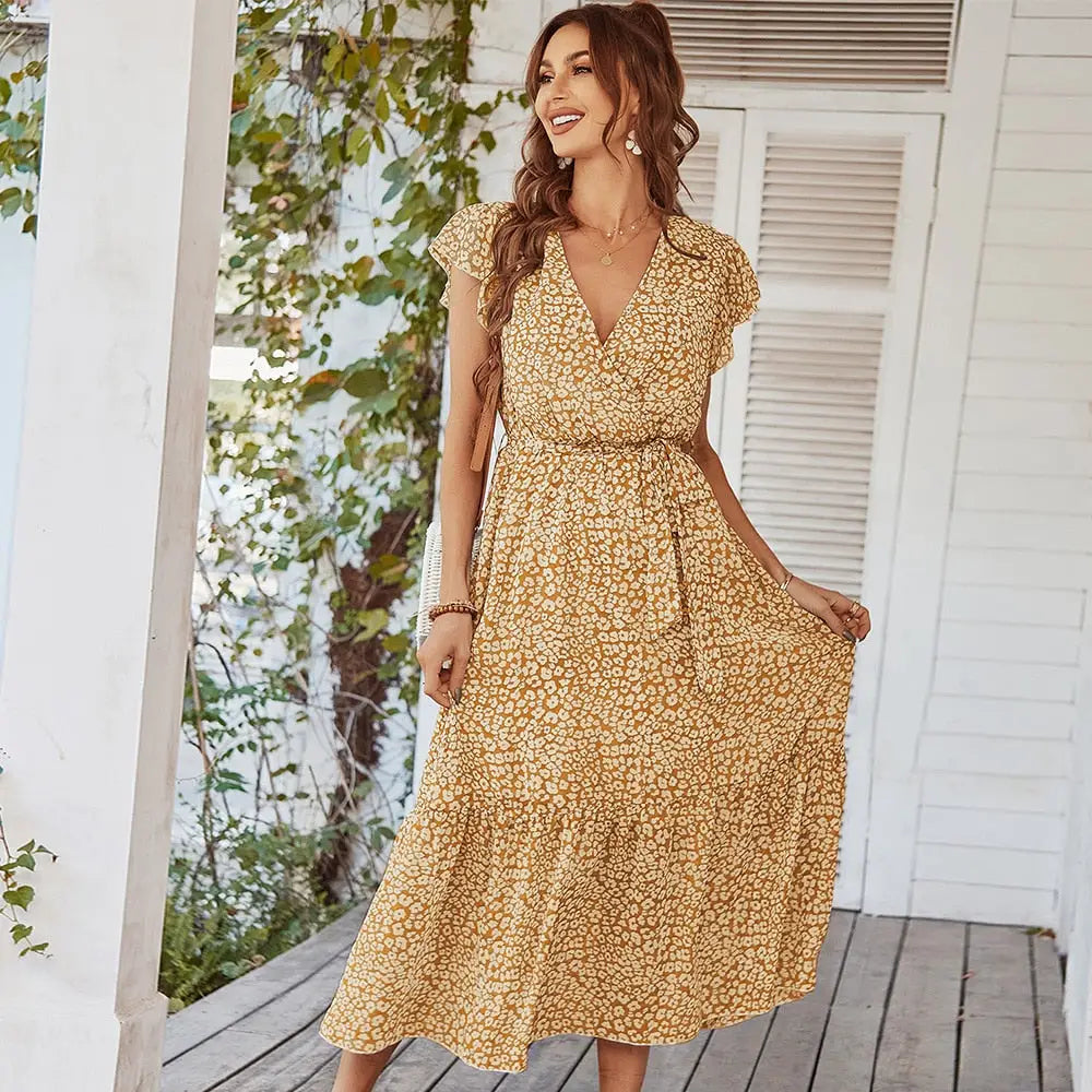 Robe Longue Fleurie en Mousseline pour Femme | Dame Fleur