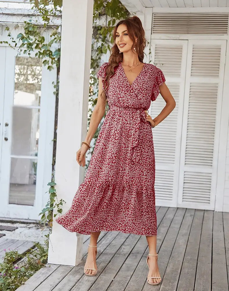 Robe Longue Fleurie en Mousseline pour Femme | Dame Fleur