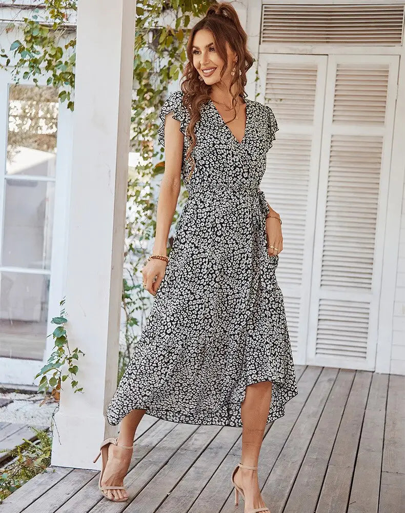 Robe Longue Fleurie en Mousseline pour Femme | Dame Fleur