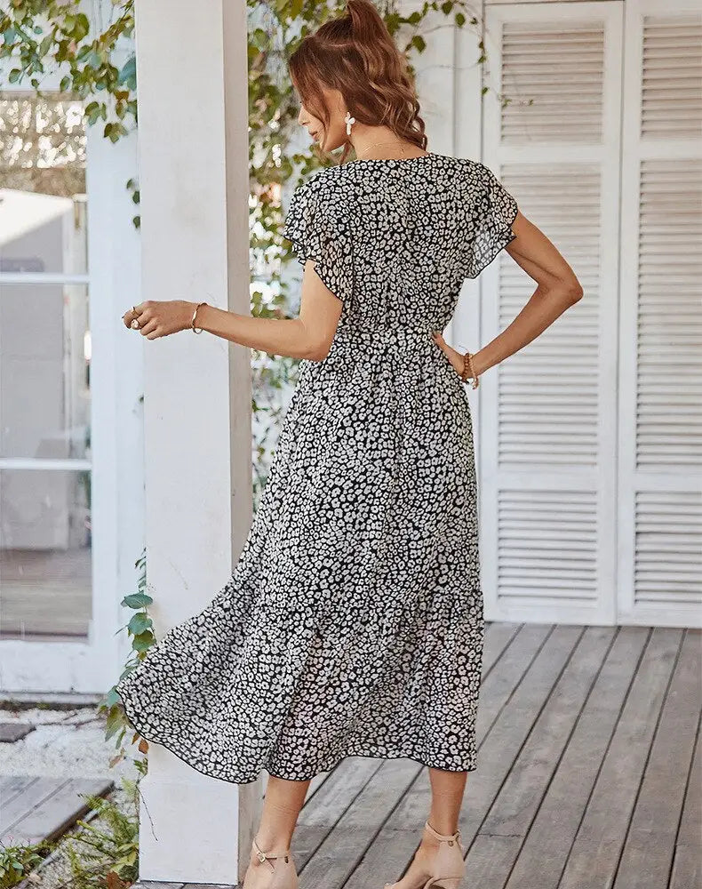 Robe Longue Fleurie en Mousseline pour Femme | Dame Fleur