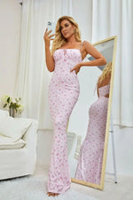 Robe Longue Fleurie Fines Bretelles - Vignette | Dame Fleur