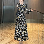 Robe Longue Fleurie Forme Chemise - Vignette | Dame Fleur