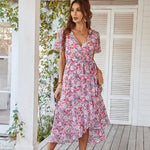 Robe Longue Fleurie Mousseline - Vignette | Dame Fleur