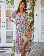 Robe Longue Fleurie Mousseline - Vignette | Dame Fleur