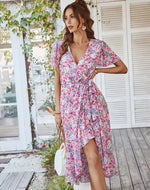 Robe Longue Fleurie Mousseline - Vignette | Dame Fleur