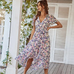 Robe Longue Fleurie Mousseline - Vignette | Dame Fleur
