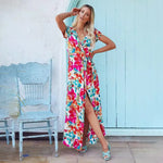 Robe Longue Fleurie Ouverte Devant - Vignette | Dame Fleur