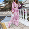 Robe Longue Fleurie Rose Manche longue | Dame Fleur