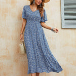 Robe Longue Fleurie Vintage Cintrée - Vignette | Dame Fleur