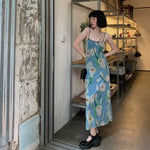 Robe Longue Fleurs Bleues - Vignette | Dame Fleur