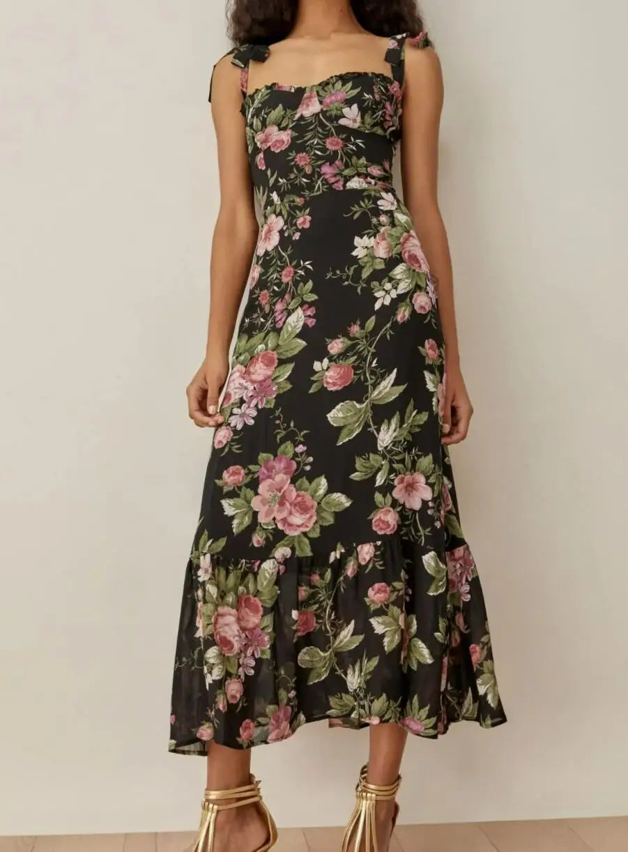 Robe Longue Florale Femme | Dame Fleur
