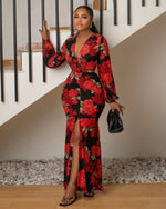 Robe Longue Grosses Fleurs - Vignette | Dame Fleur