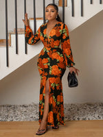 Robe Longue Grosses Fleurs - Vignette | Dame Fleur