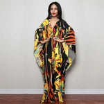 Robe Longue Manche Ample Fleurie - Vignette | Dame Fleur