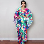 Robe Longue Manche Ample Fleurie - Vignette | Dame Fleur