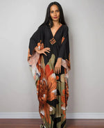 Robe Longue Manche Ample Fleurie - Vignette | Dame Fleur