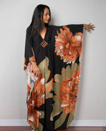 Robe Longue Manche Ample Fleurie - Vignette | Dame Fleur