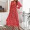 Robe Longue Rouge Fleurie | Dame Fleur
