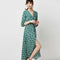 Robe Longue Verte Fleurie | Dame Fleur