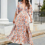 Robe Maxi Bohème Fleurs - Vignette | Dame Fleur