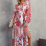 Robe Maxi Fleurs à Manches Longues - Vignette | Dame Fleur