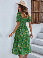 Robe Mi-Longue Fleurie Année 50 - Vignette | Dame Fleur