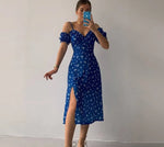 Robe Mi-Longue Fleurie Manche Courte - Vignette | Dame Fleur