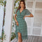 Robe Mi-Longue Fleurie Manches Courtes | Dame Fleur