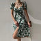 Robe Mi-Longue Fleurie Manches Courtes Bouffantes | Dame