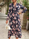 Robe Mi-Longue Fleurie Manches Longues | Dame Fleur