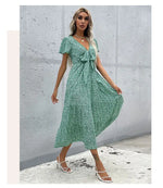 Robe Mi-Longue Fluide Fleurie - Vignette | Dame Fleur