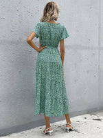 Robe Mi-Longue Fluide Fleurie - Vignette | Dame Fleur