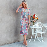 Robe Mi-Longue Sirène Fleurie - Vignette | Dame Fleur