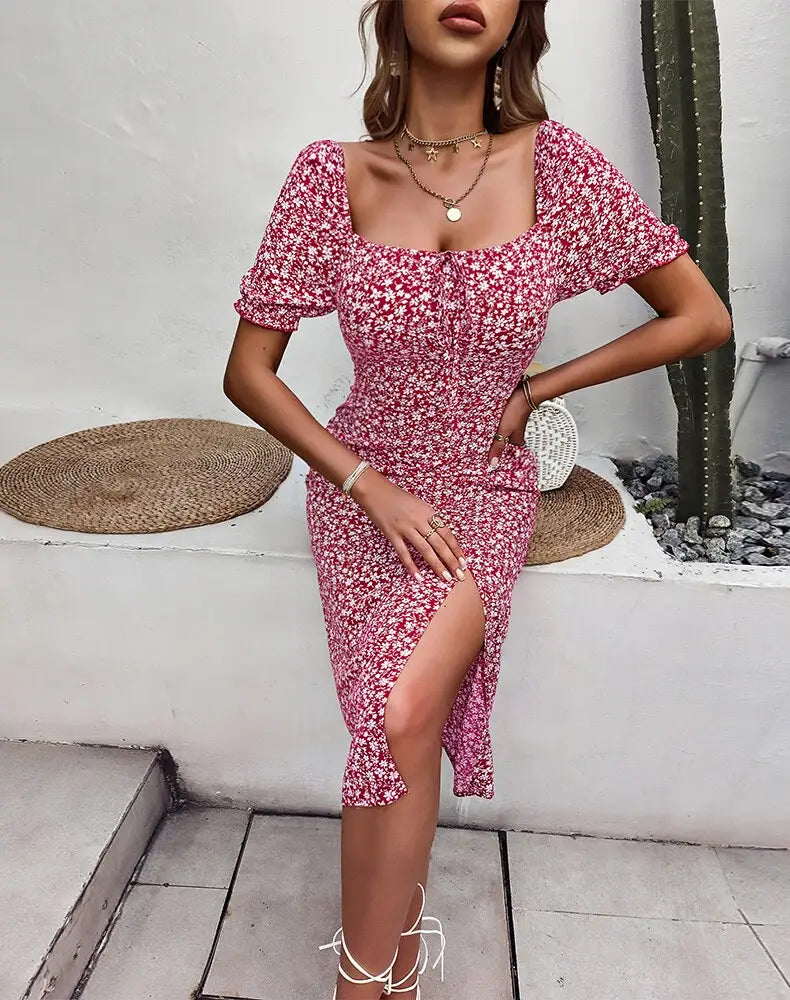 Robe Midi Fleurie Femme | Dame Fleur