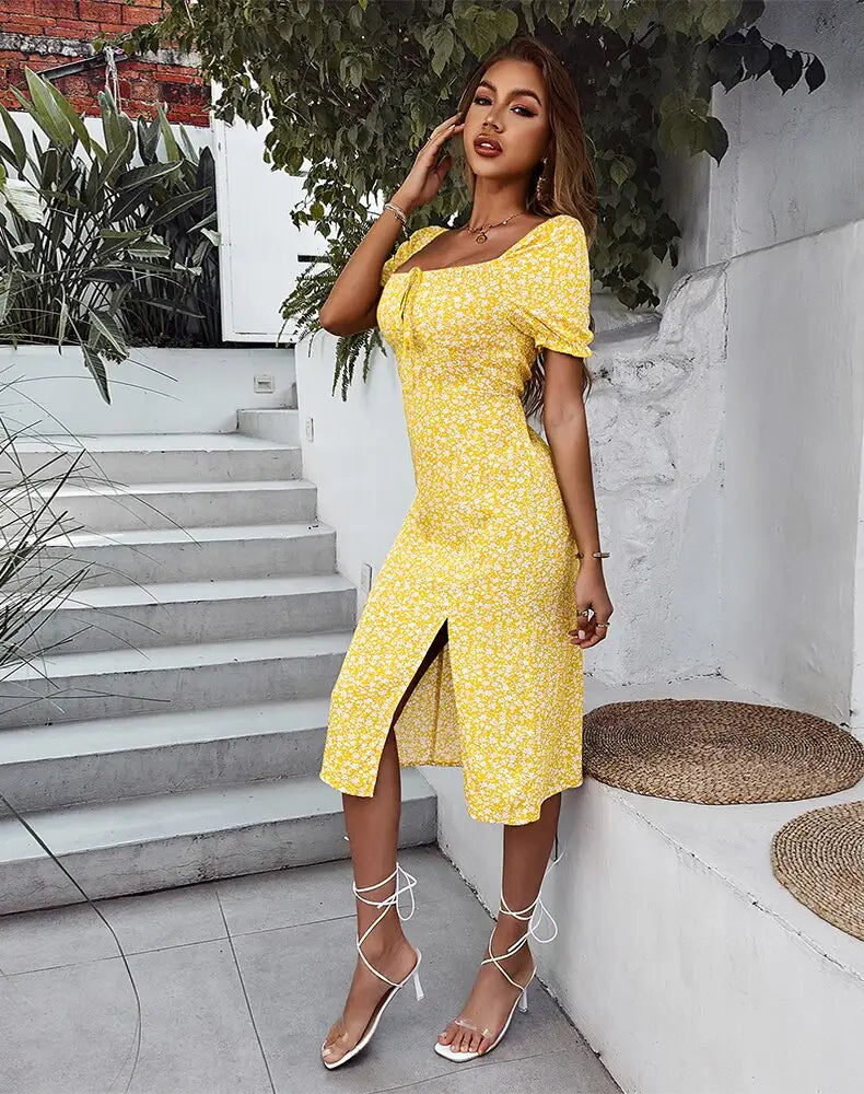 Robe Midi Fleurie Femme | Dame Fleur