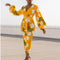 Robe Moulante Fleurie Jaune | Dame Fleur