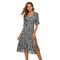 Robe Noir Fleur Blanche Mi-Longue | Dame Fleur