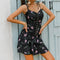 Robe Noire Fleurie Courte | Dame Fleur