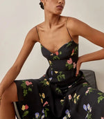 Robe Noire Motif Floral - Vignette | Dame Fleur