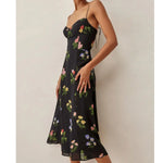 Robe Noire Motif Floral - Vignette | Dame Fleur