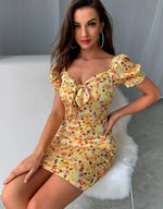 Robe Orange à Fleurs - Vignette | Dame Fleur