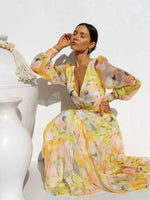 Robe Orange Fleurie - Vignette | Dame Fleur