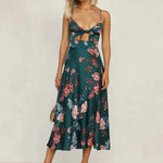 Robe Patineuse Mi-Longue Fleurie - Vignette | Dame Fleur